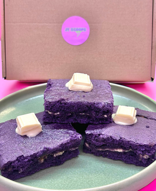 Mixed Ube & Chocolate Brownies